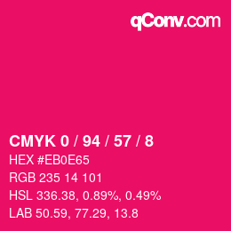 Color code: CMYK 0 / 94 / 57 / 8 | qconv.com