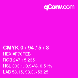 Color code: CMYK 0 / 94 / 5 / 3 | qconv.com
