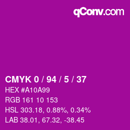 Color code: CMYK 0 / 94 / 5 / 37 | qconv.com