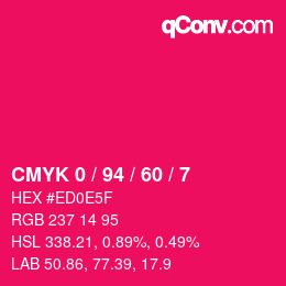 Color code: CMYK 0 / 94 / 60 / 7 | qconv.com