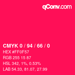 Color code: CMYK 0 / 94 / 66 / 0 | qconv.com