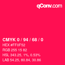 Color code: CMYK 0 / 94 / 68 / 0 | qconv.com