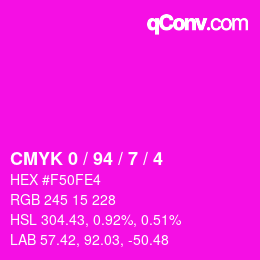Color code: CMYK 0 / 94 / 7 / 4 | qconv.com