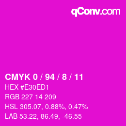 Color code: CMYK 0 / 94 / 8 / 11 | qconv.com