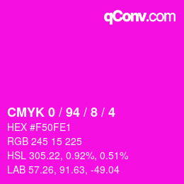 Color code: CMYK 0 / 94 / 8 / 4 | qconv.com