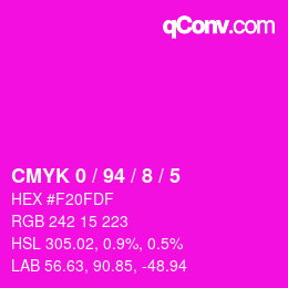 カラーコード: CMYK 0 / 94 / 8 / 5 | qconv.com