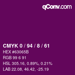 Color code: CMYK 0 / 94 / 8 / 61 | qconv.com
