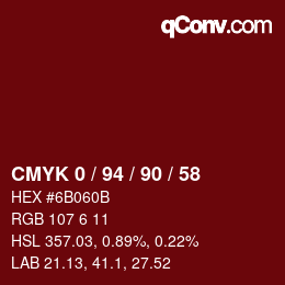Color code: CMYK 0 / 94 / 90 / 58 | qconv.com