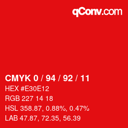 Color code: CMYK 0 / 94 / 92 / 11 | qconv.com