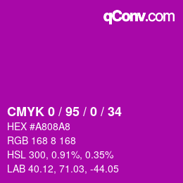 カラーコード: CMYK 0 / 95 / 0 / 34 | qconv.com
