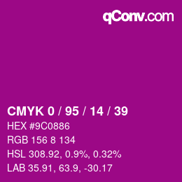 Código de color: CMYK 0 / 95 / 14 / 39 | qconv.com