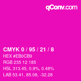 カラーコード: CMYK 0 / 95 / 21 / 8 | qconv.com