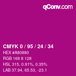 Color code: CMYK 0 / 95 / 24 / 34 | qconv.com