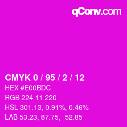 Color code: CMYK 0 / 95 / 2 / 12 | qconv.com