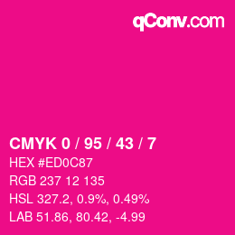 Farbcode: CMYK 0 / 95 / 43 / 7 | qconv.com