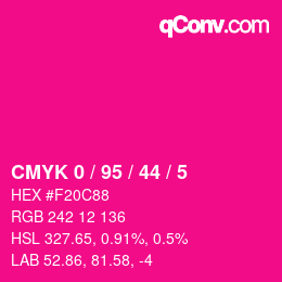 カラーコード: CMYK 0 / 95 / 44 / 5 | qconv.com