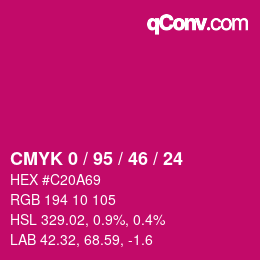 颜色代码: CMYK 0 / 95 / 46 / 24 | qconv.com