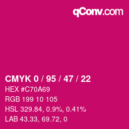 颜色代码: CMYK 0 / 95 / 47 / 22 | qconv.com