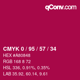 Color code: CMYK 0 / 95 / 57 / 34 | qconv.com