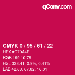 Código de color: CMYK 0 / 95 / 61 / 22 | qconv.com