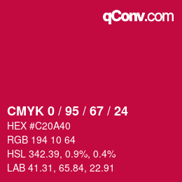 Color code: CMYK 0 / 95 / 67 / 24 | qconv.com