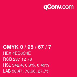 Color code: CMYK 0 / 95 / 67 / 7 | qconv.com