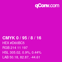 Color code: CMYK 0 / 95 / 8 / 16 | qconv.com