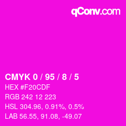 Farbcode: CMYK 0 / 95 / 8 / 5 | qconv.com