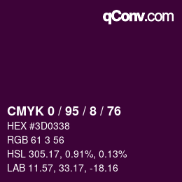 Color code: CMYK 0 / 95 / 8 / 76 | qconv.com