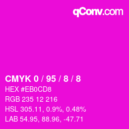 Color code: CMYK 0 / 95 / 8 / 8 | qconv.com