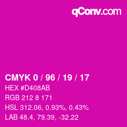 Color code: CMYK 0 / 96 / 19 / 17 | qconv.com