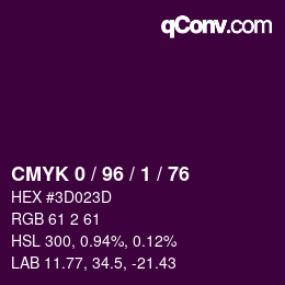Color code: CMYK 0 / 96 / 1 / 76 | qconv.com