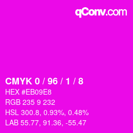 カラーコード: CMYK 0 / 96 / 1 / 8 | qconv.com