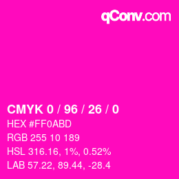颜色代码: CMYK 0 / 96 / 26 / 0 | qconv.com
