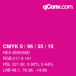 颜色代码: CMYK 0 / 96 / 35 / 15 | qconv.com