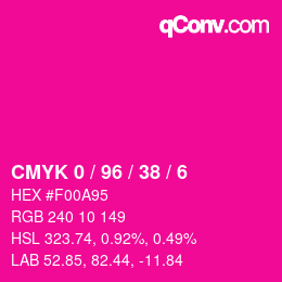 カラーコード: CMYK 0 / 96 / 38 / 6 | qconv.com