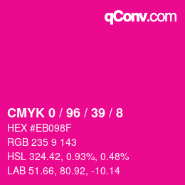 カラーコード: CMYK 0 / 96 / 39 / 8 | qconv.com