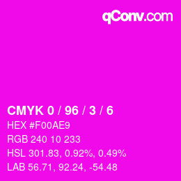 カラーコード: CMYK 0 / 96 / 3 / 6 | qconv.com