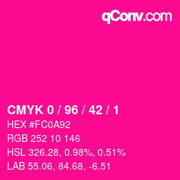 カラーコード: CMYK 0 / 96 / 42 / 1 | qconv.com