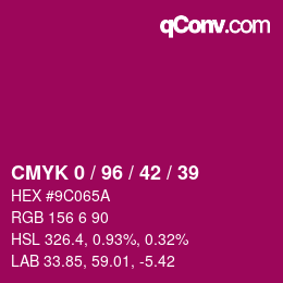 Color code: CMYK 0 / 96 / 42 / 39 | qconv.com