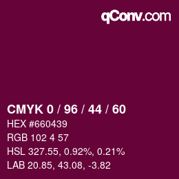 颜色代码: CMYK 0 / 96 / 44 / 60 | qconv.com