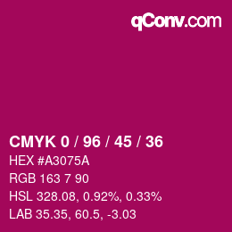 Color code: CMYK 0 / 96 / 45 / 36 | qconv.com
