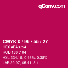 Color code: CMYK 0 / 96 / 55 / 27 | qconv.com