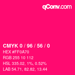 カラーコード: CMYK 0 / 96 / 56 / 0 | qconv.com