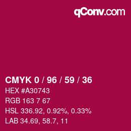 Color code: CMYK 0 / 96 / 59 / 36 | qconv.com