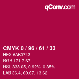 Color code: CMYK 0 / 96 / 61 / 33 | qconv.com