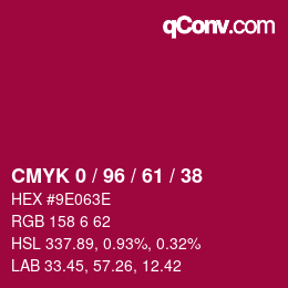 颜色代码: CMYK 0 / 96 / 61 / 38 | qconv.com