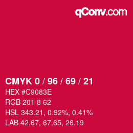 Color code: CMYK 0 / 96 / 69 / 21 | qconv.com