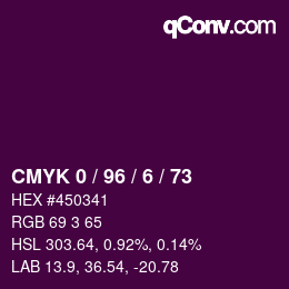 颜色代码: CMYK 0 / 96 / 6 / 73 | qconv.com