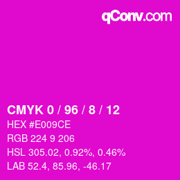 Color code: CMYK 0 / 96 / 8 / 12 | qconv.com